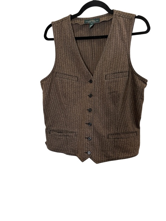 Lauren Ralph Lauren Jackets & Blazers - Lauren Ralph Lauren Women’s Brown Cotton Pinstripe Academia Equestrian Vest 16